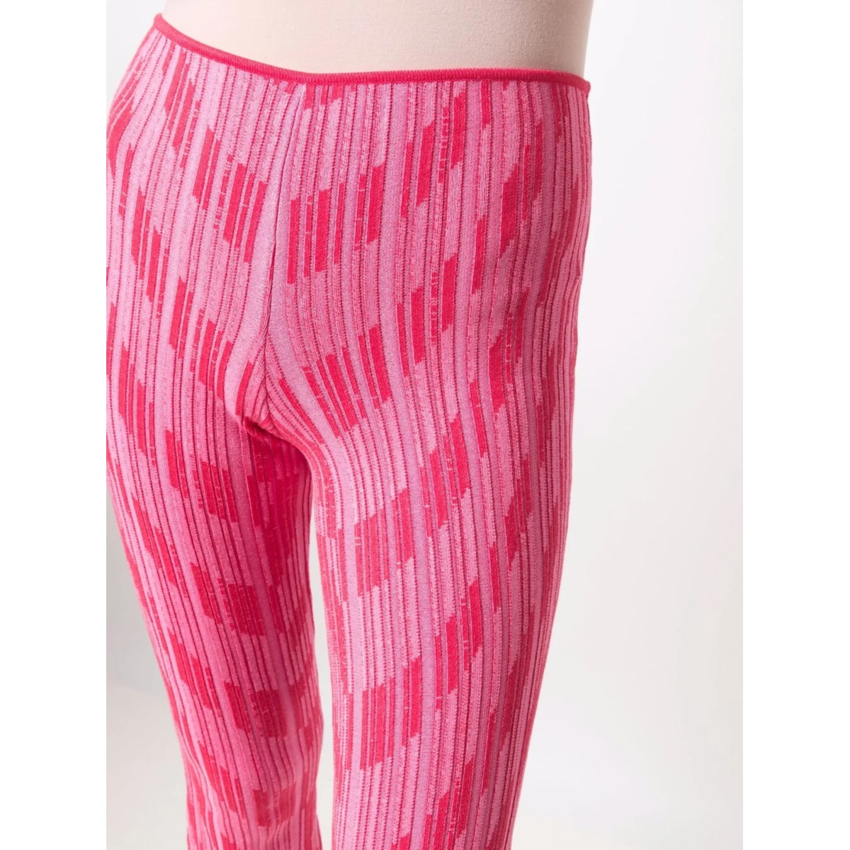 intarsia-knit flared trousers - Img 5