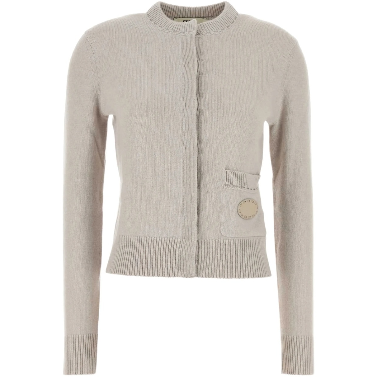 knitted front-pocket cardigan