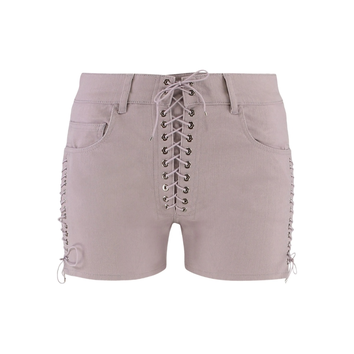 lace-up cotton shorts