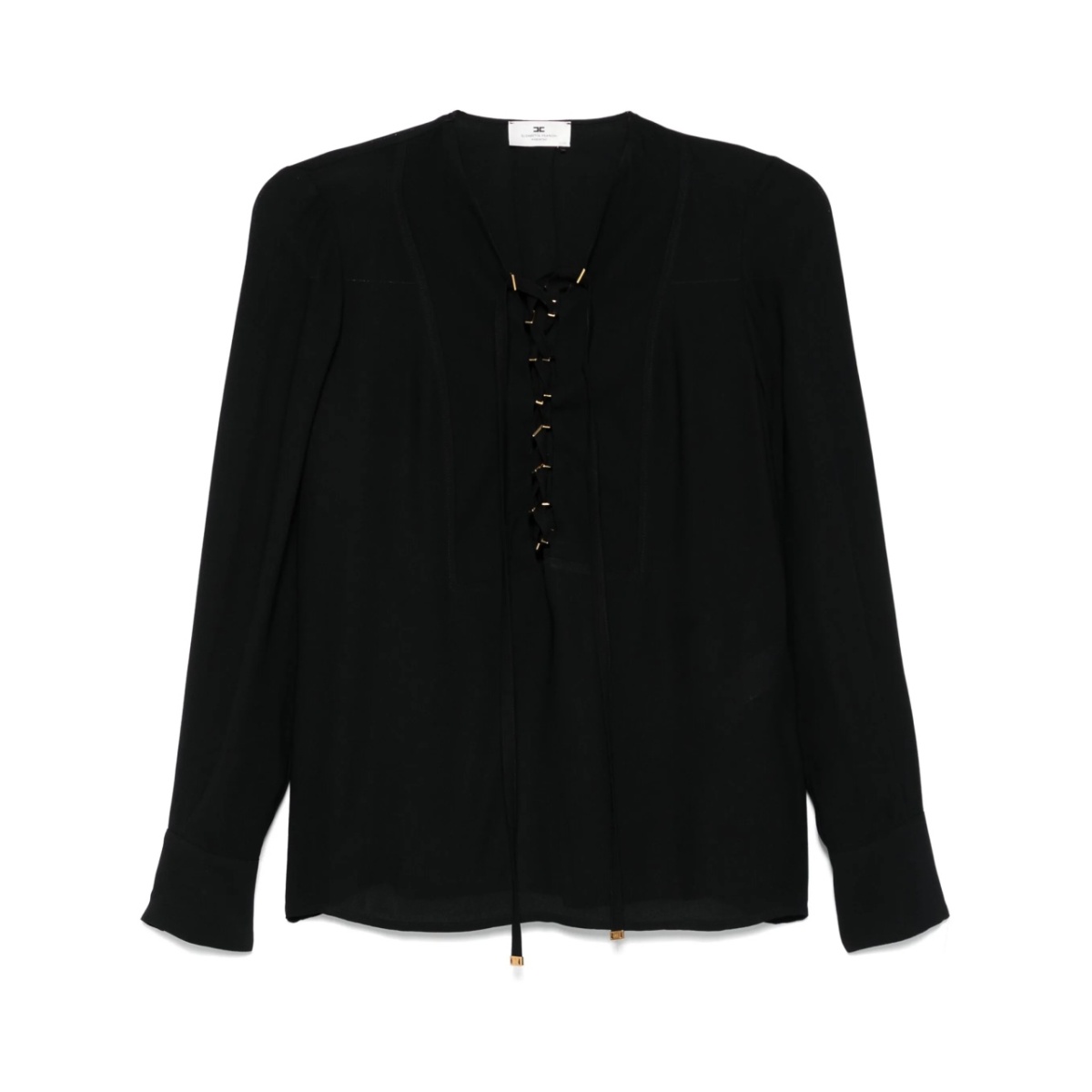 lace-up georgette blouse