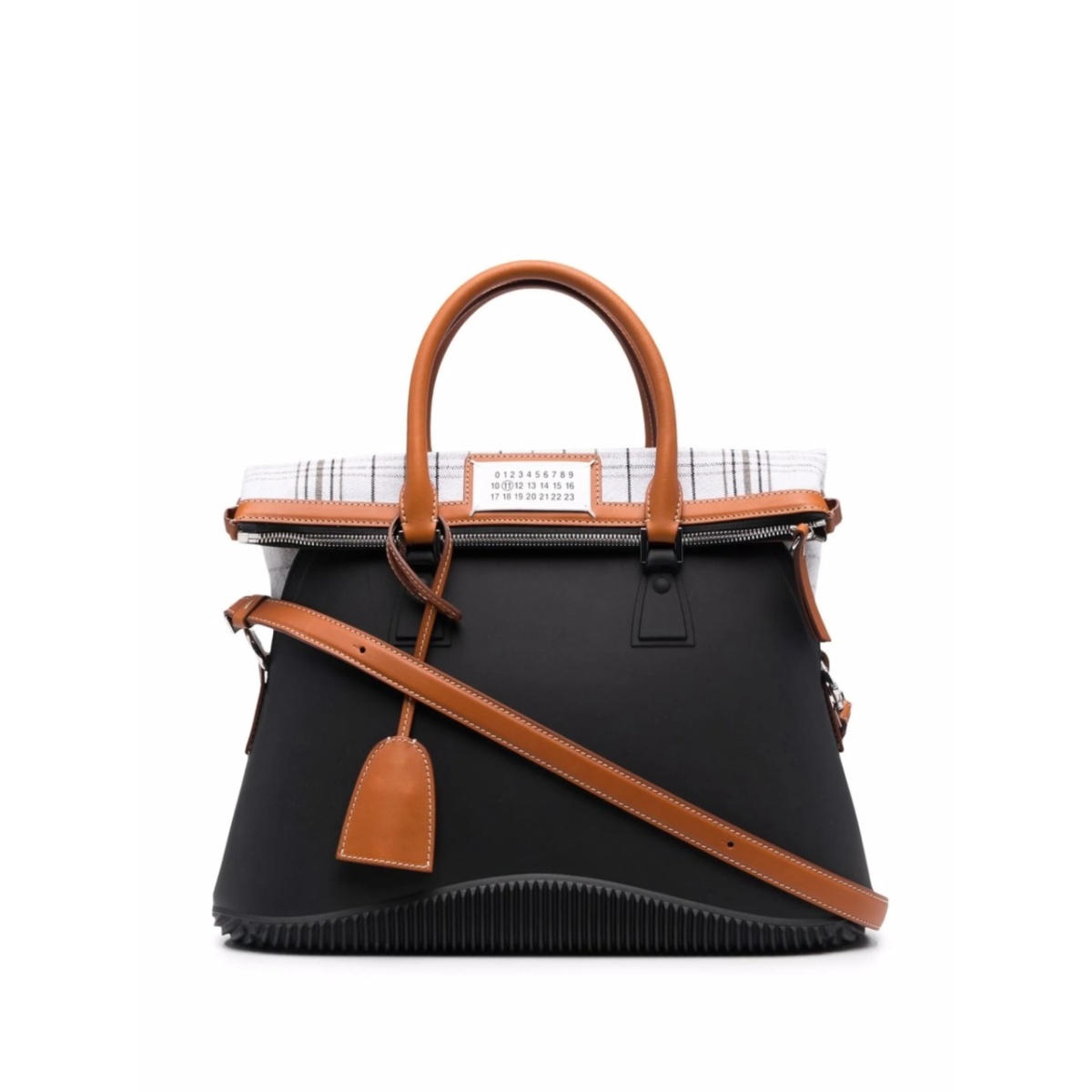 large 5AC check-print tote bag