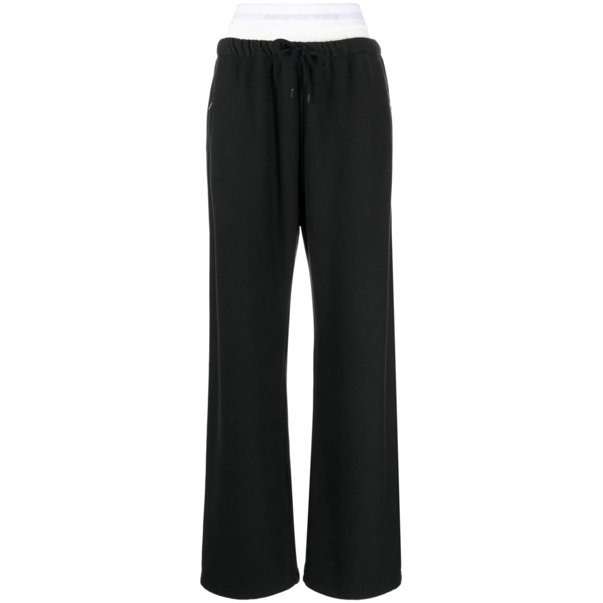 layered-design cotton track pants
