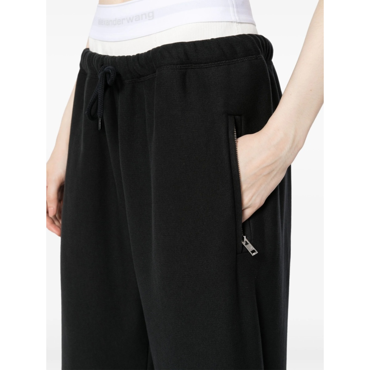 layered-design cotton track pants - Img 5