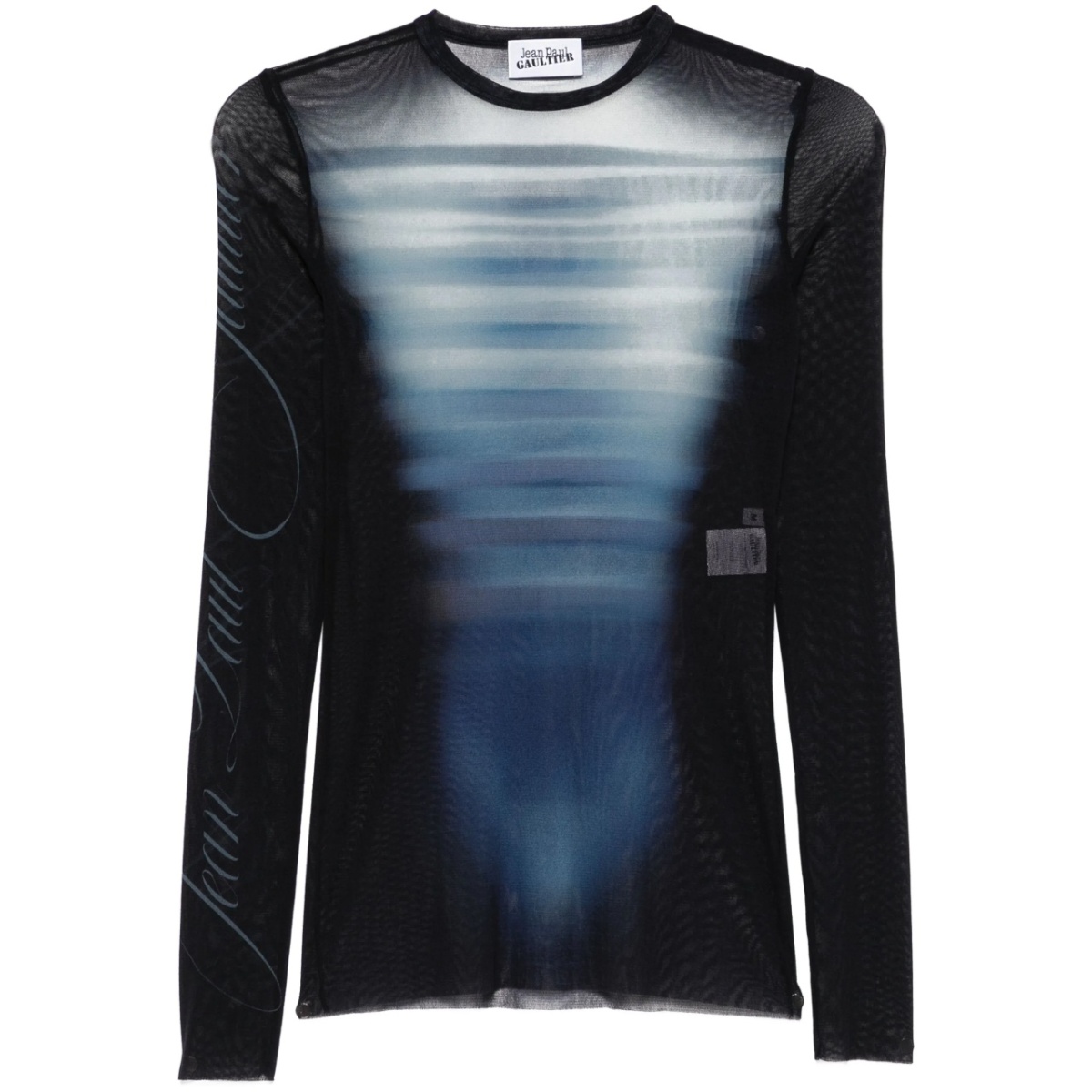 Le Male-print mesh top