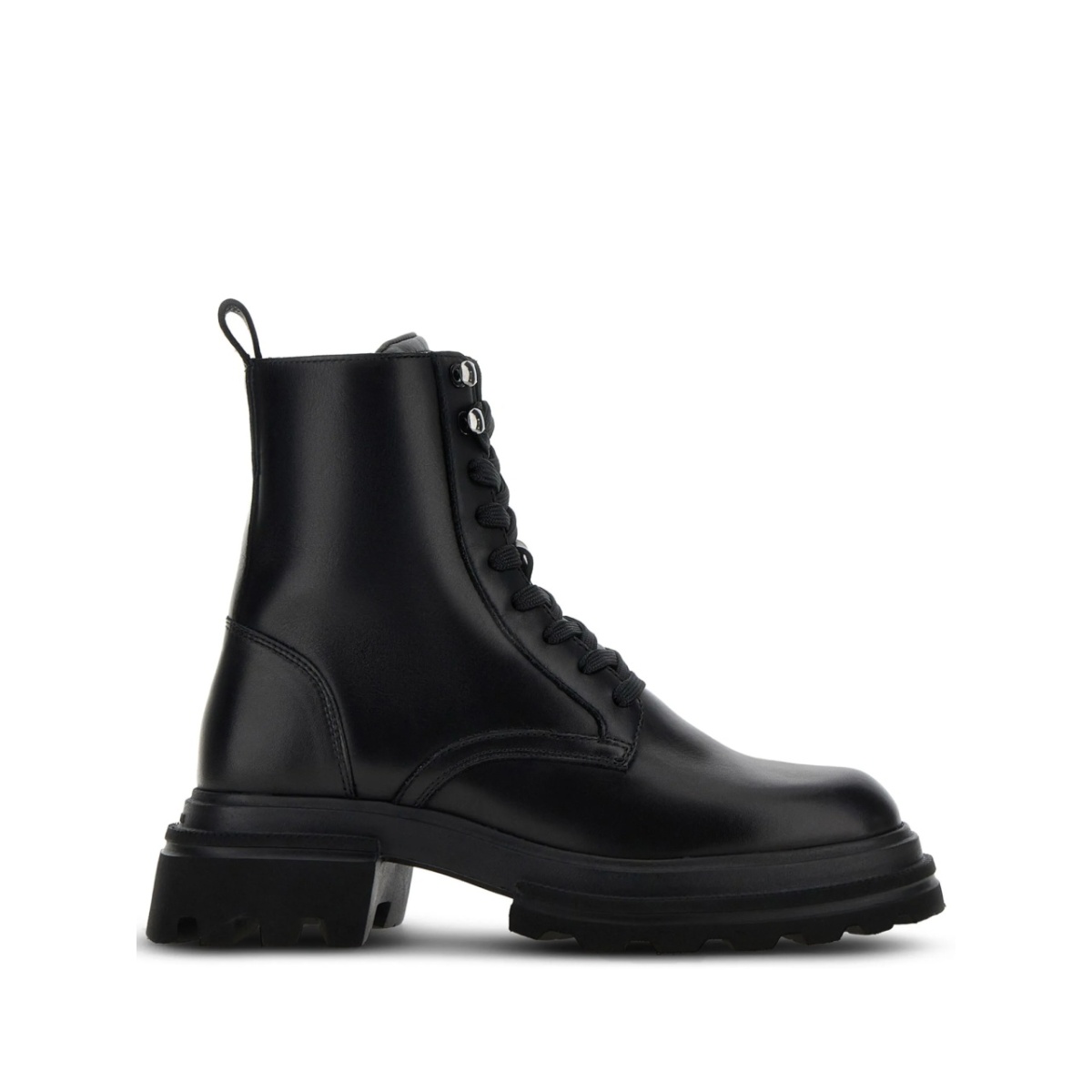 leather combat ankle boots