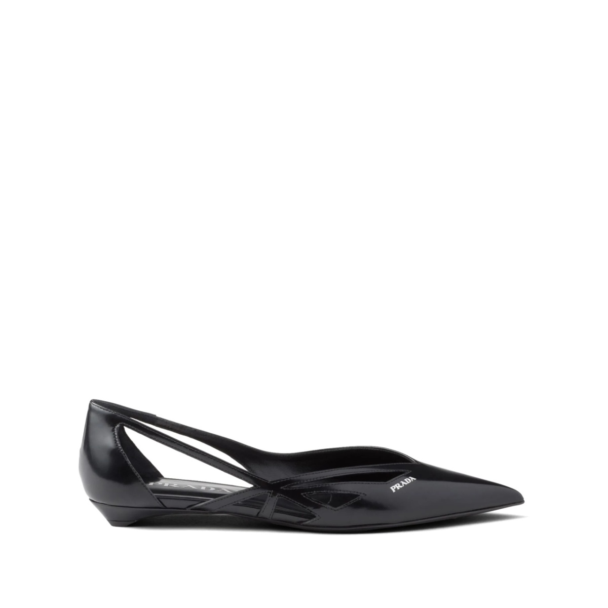 leather cut-out ballerinas
