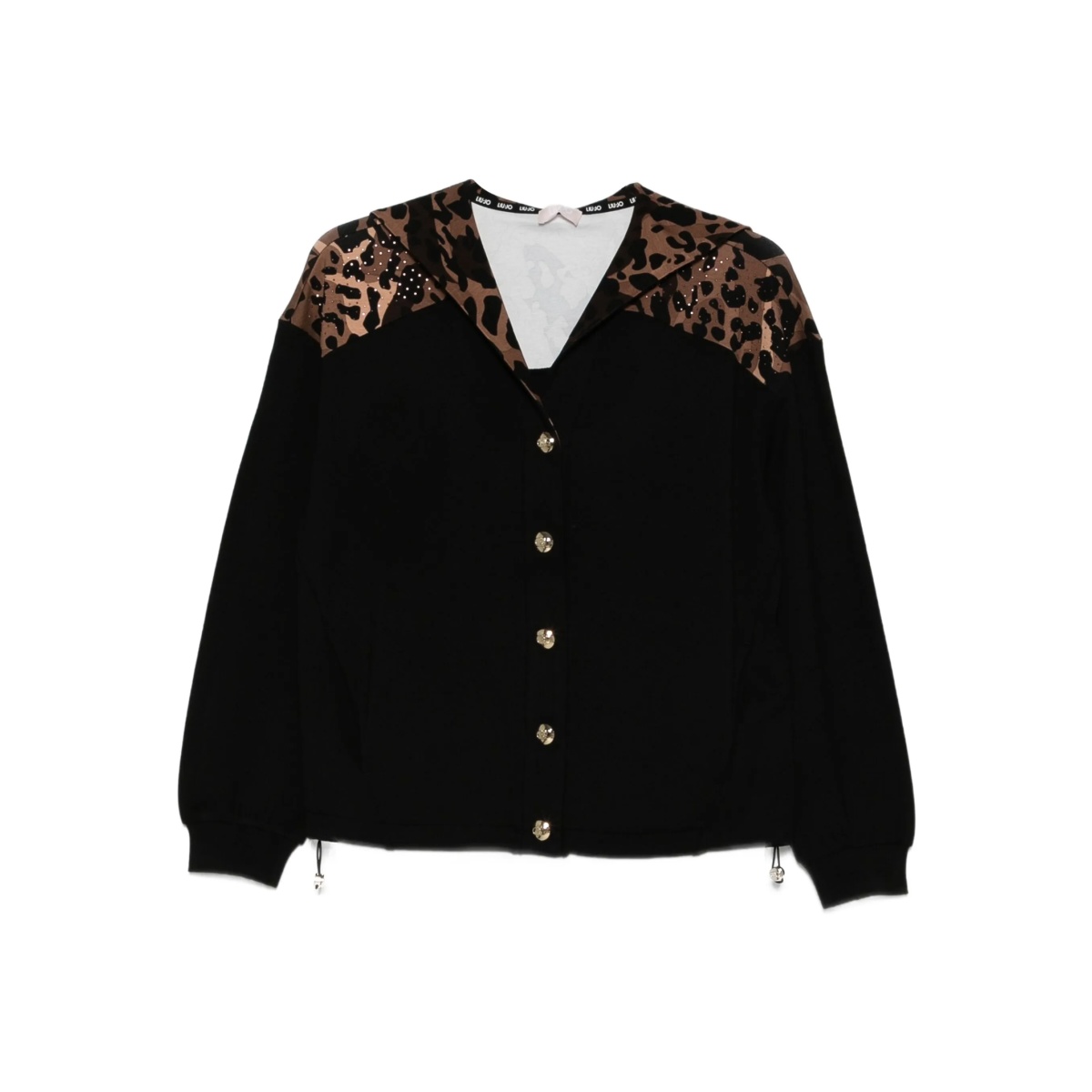 leopard-print button cardigan