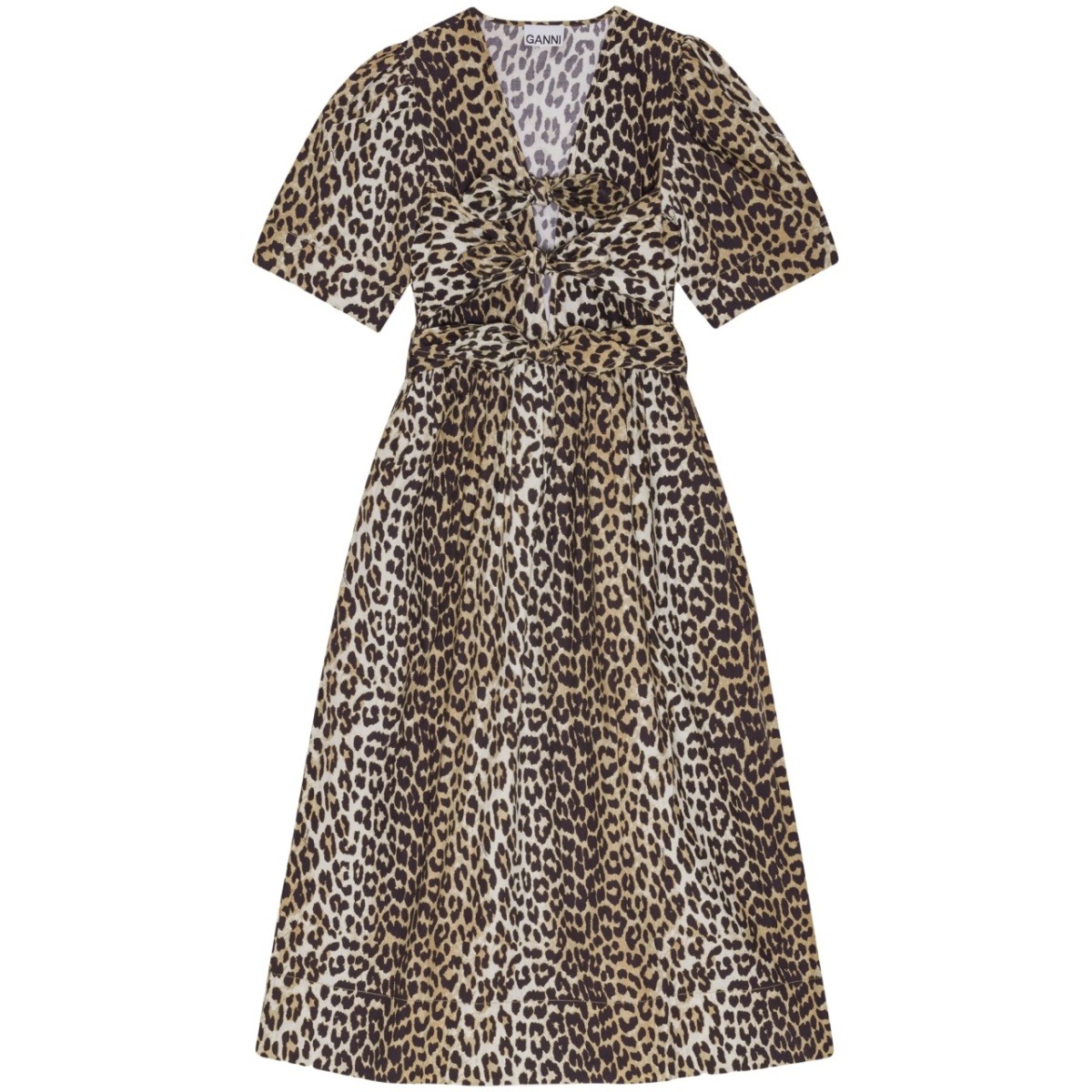 leopard-print midi dress
