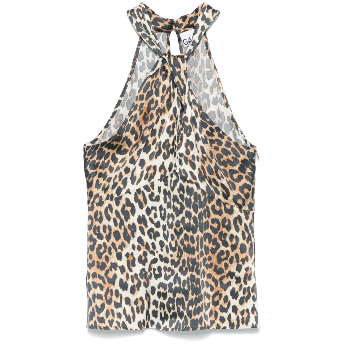 leopard-print satin top