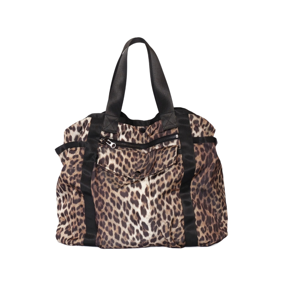leopard-print top-handle tote bag
