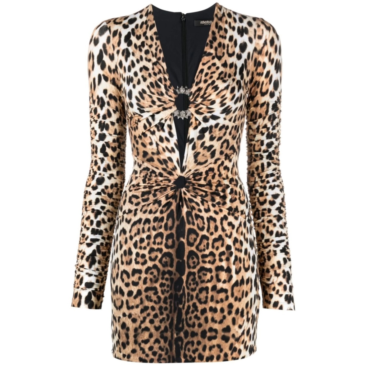leopard print V-neck minidress