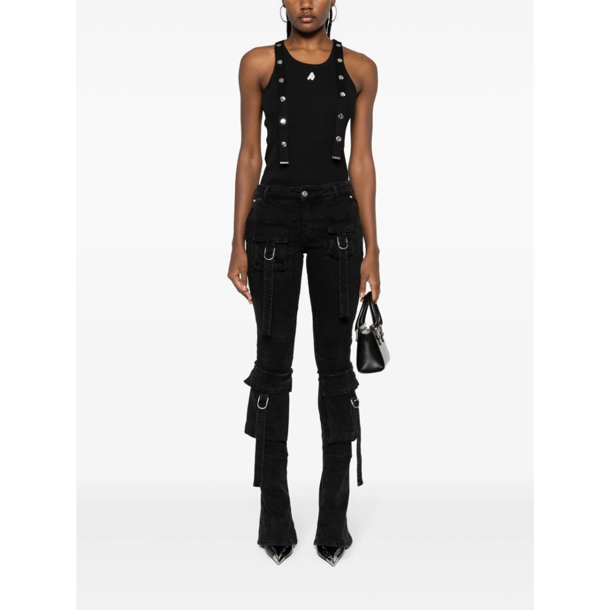 logo-appliqué ribbed tank top - Img 2