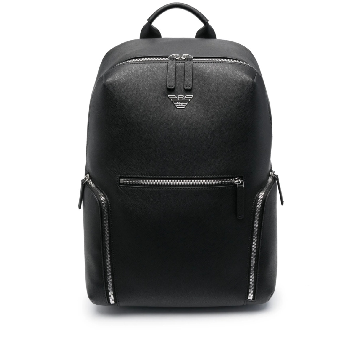 logo-embossed zip-fastening backpack