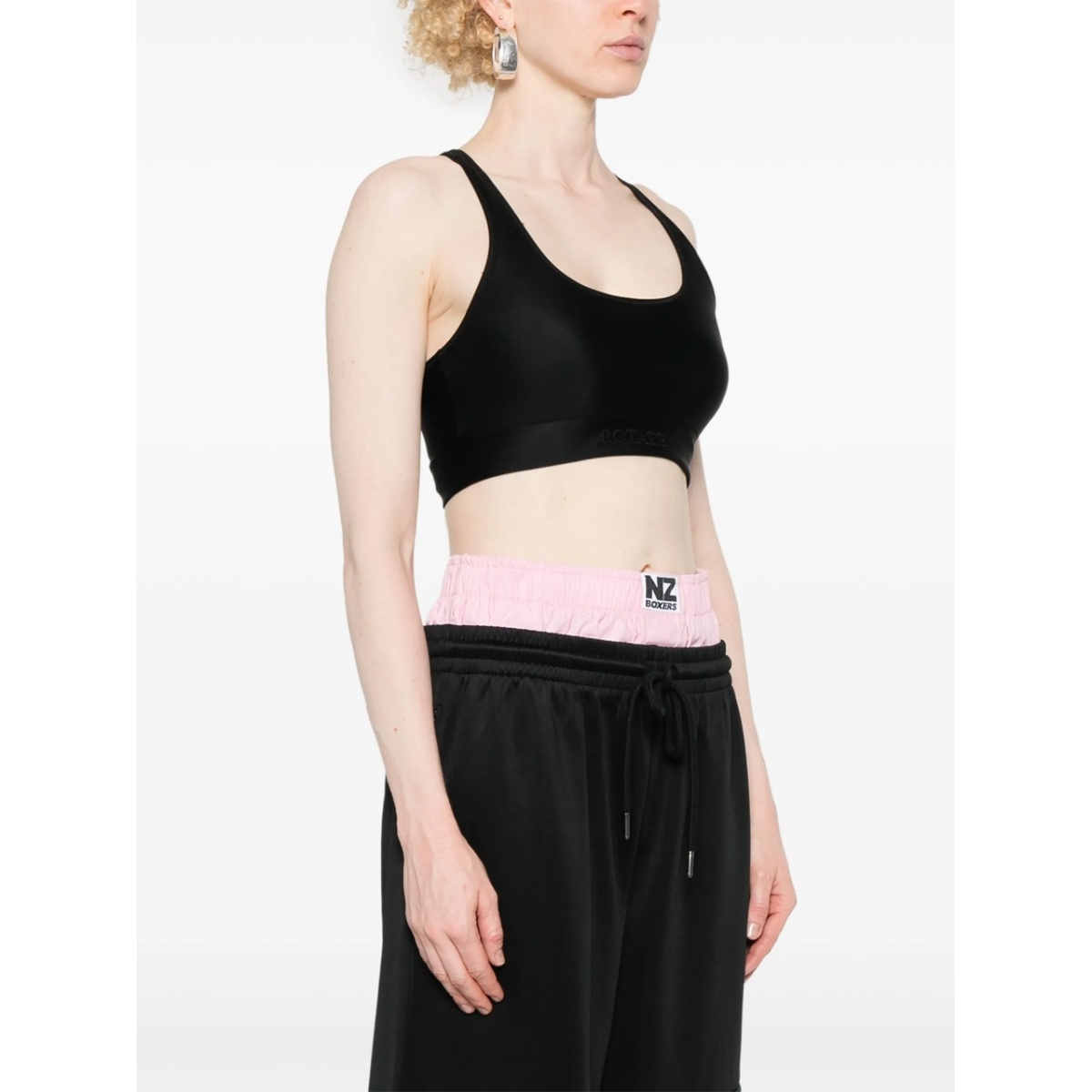 logo-embroidered crop top - Img 3