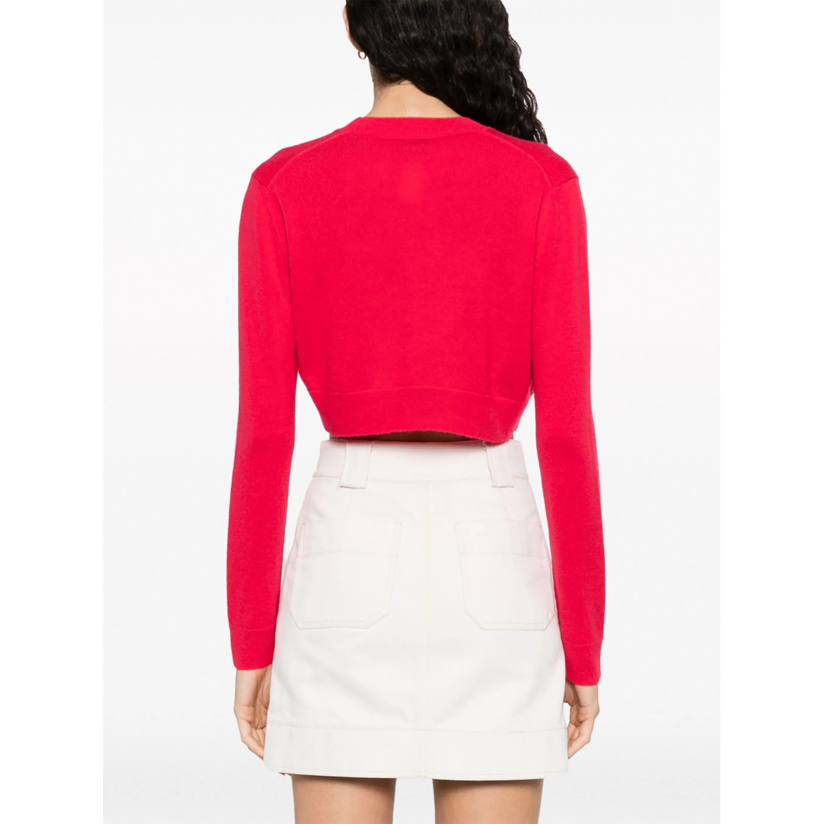 logo-embroidered cropped jumper - Img 4