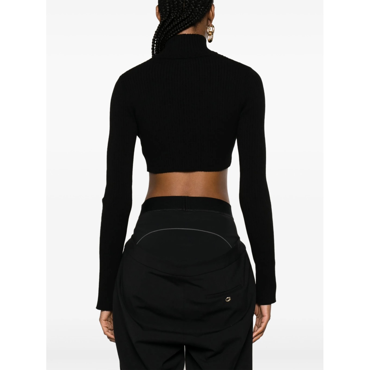logo-embroidered cut-out jumper - Img 4