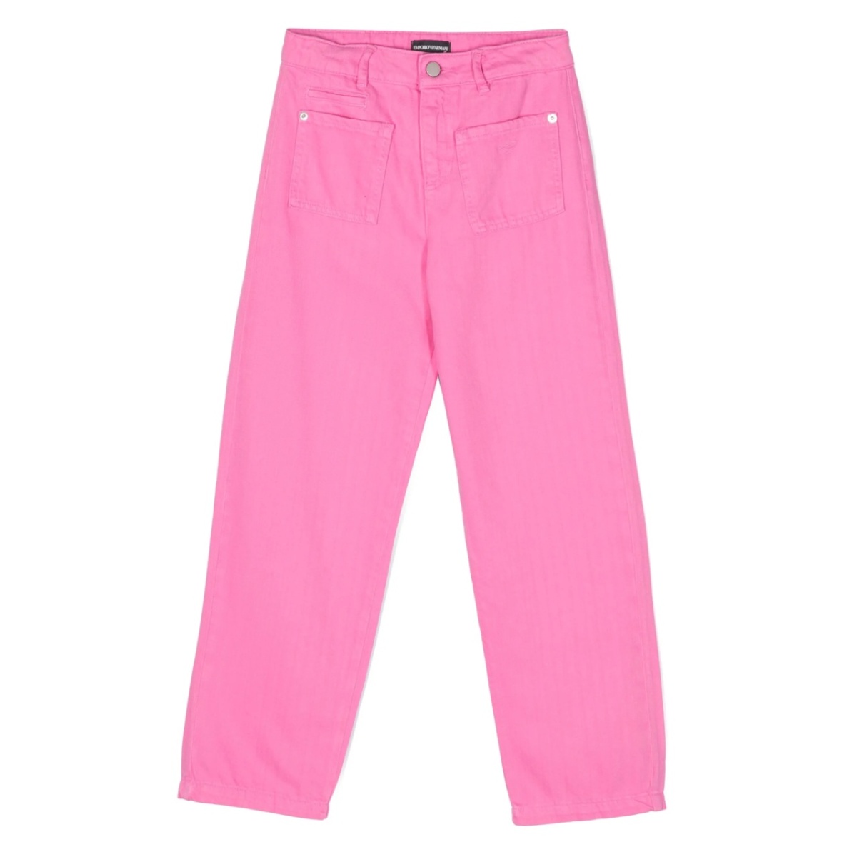 logo-embroidered denim trousers
