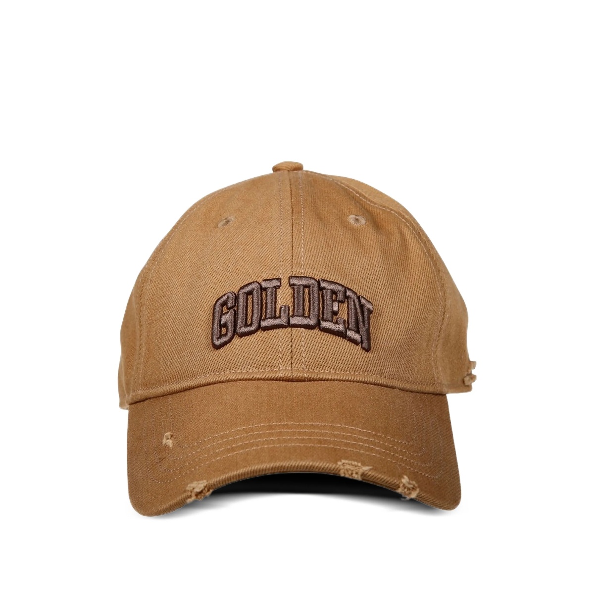 logo-embroidered distressed cap
