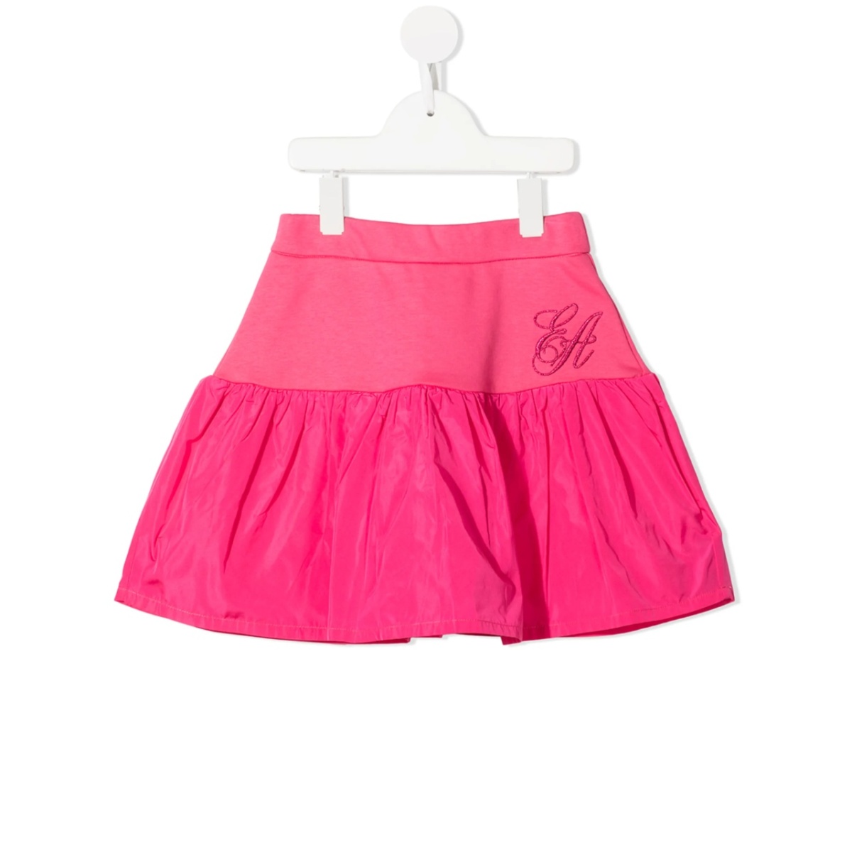 logo-embroidered flared mini skirt