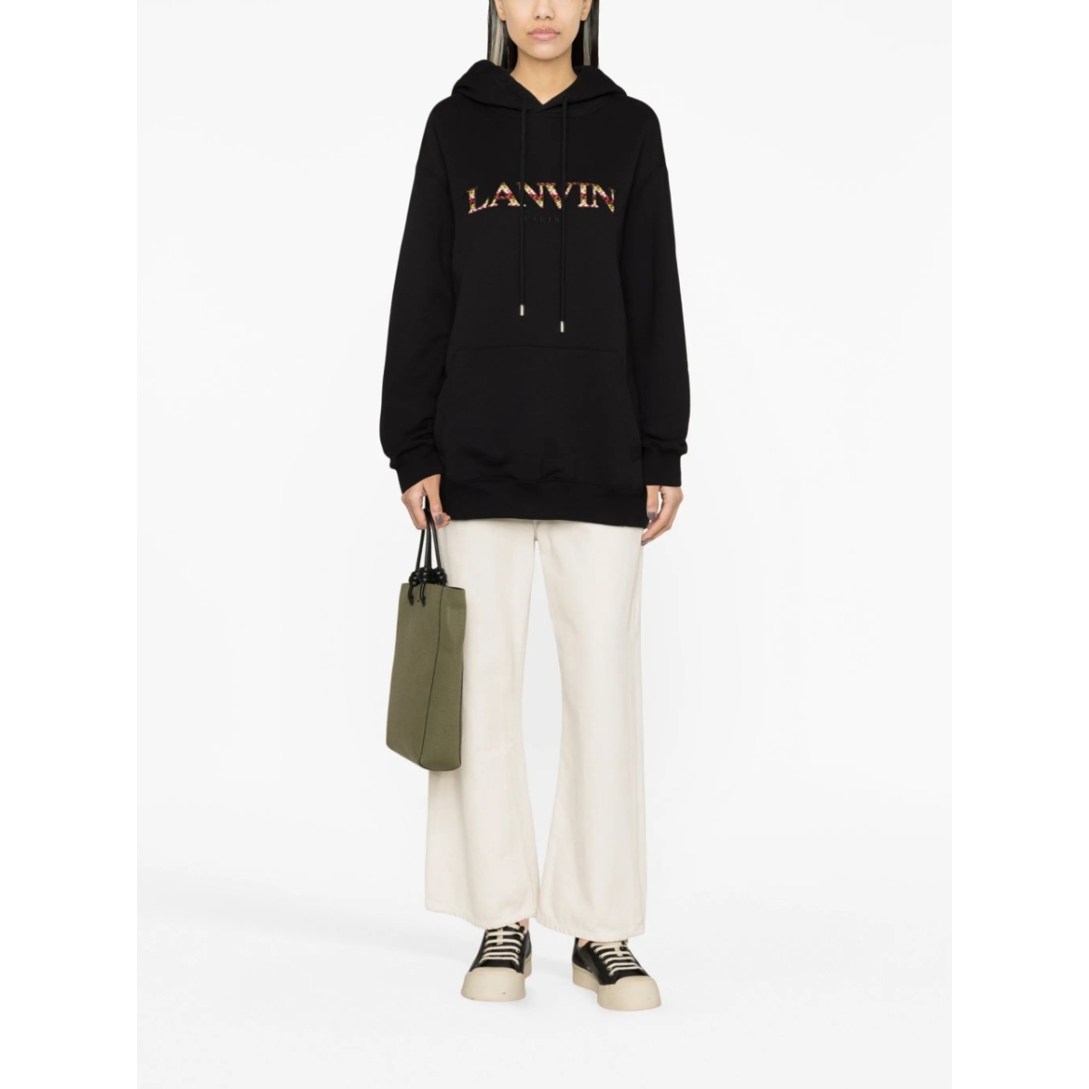 logo-embroidered hoodie - Img 2