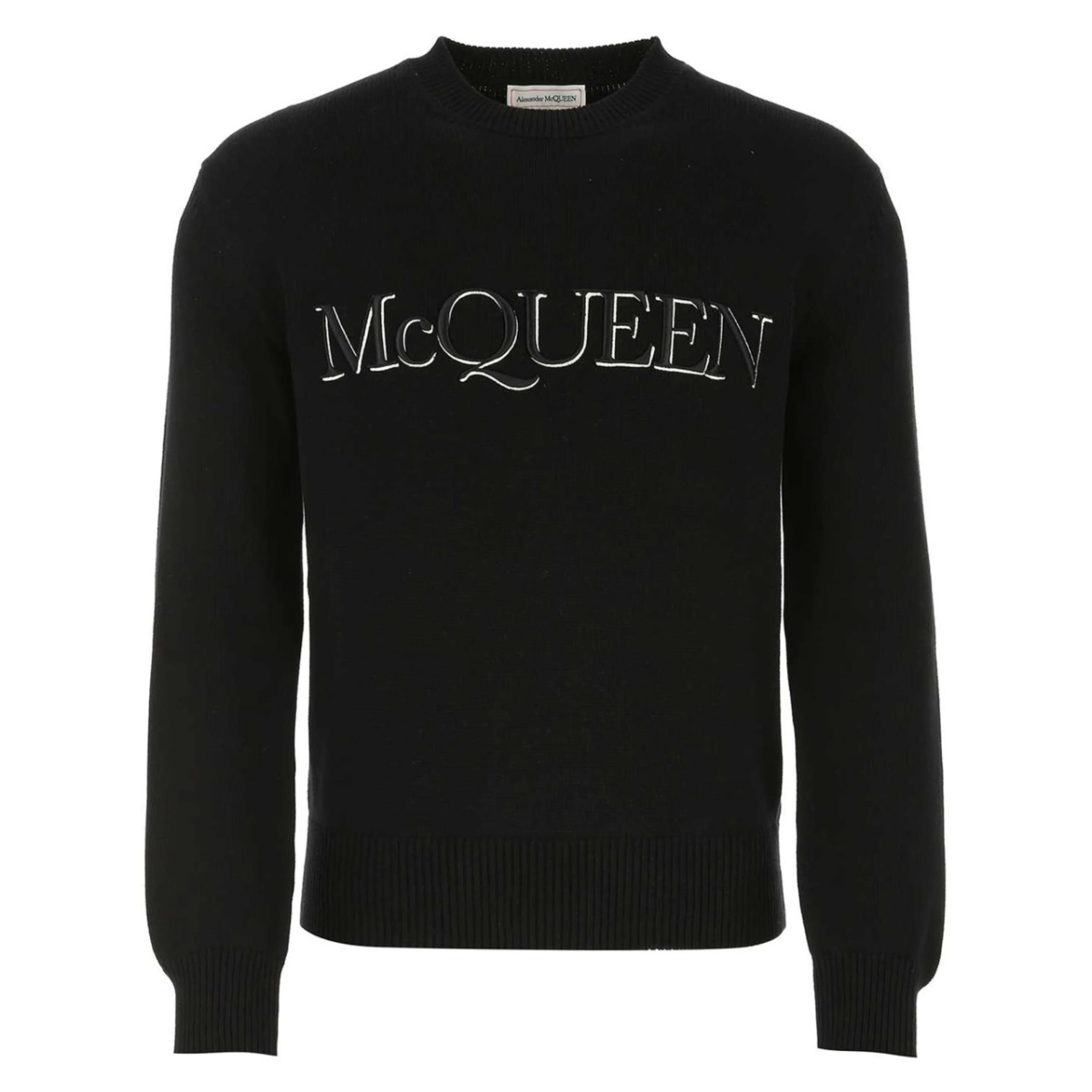 logo-embroidered knitted jumper