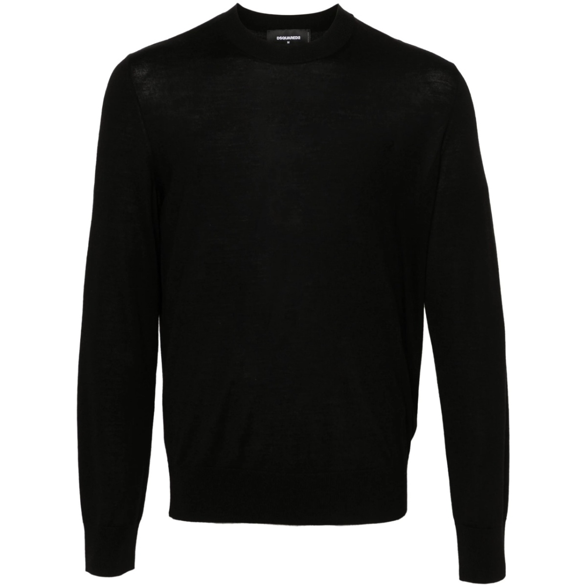 logo-embroidered virgin wool jumper