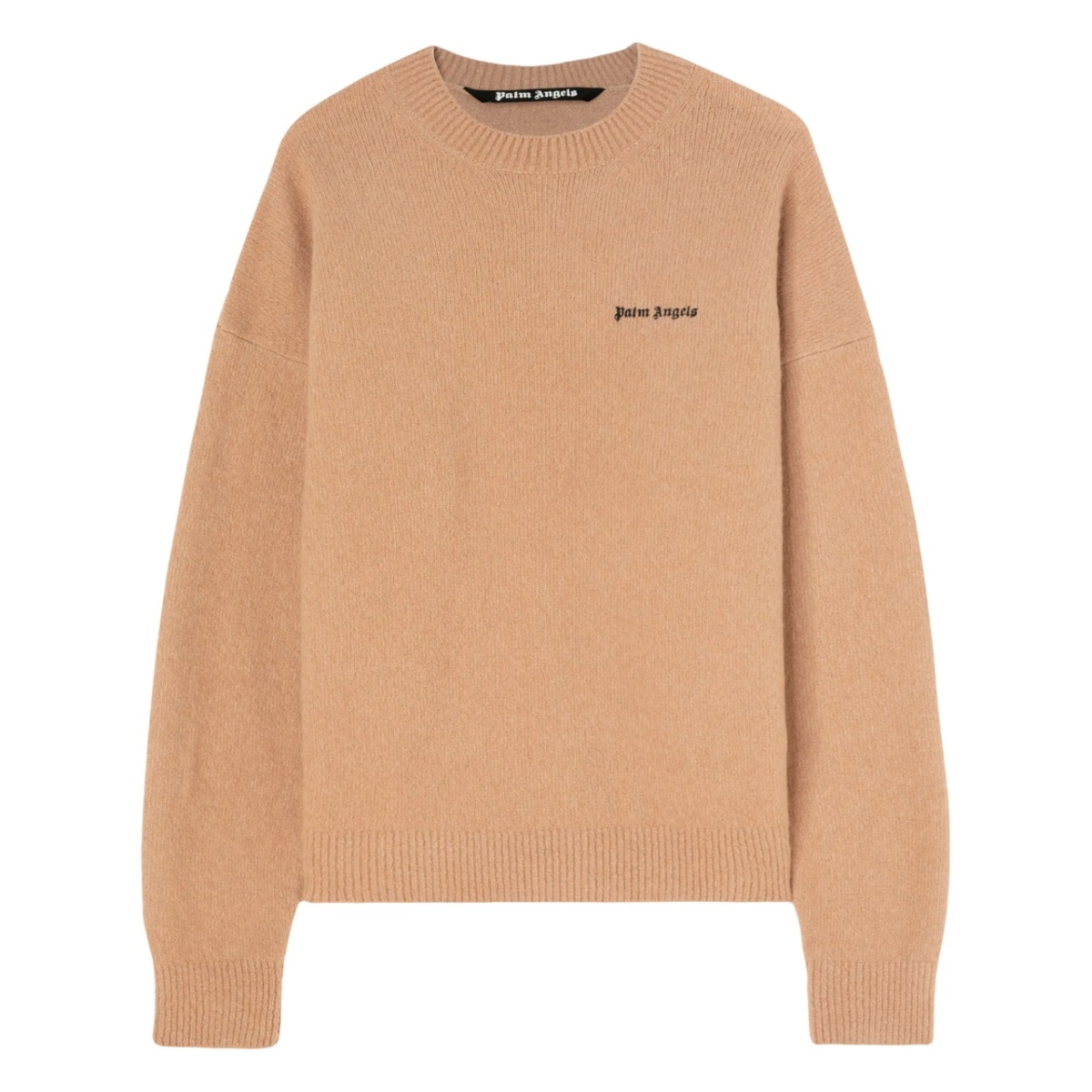 logo-embroidered wool-blend jumper