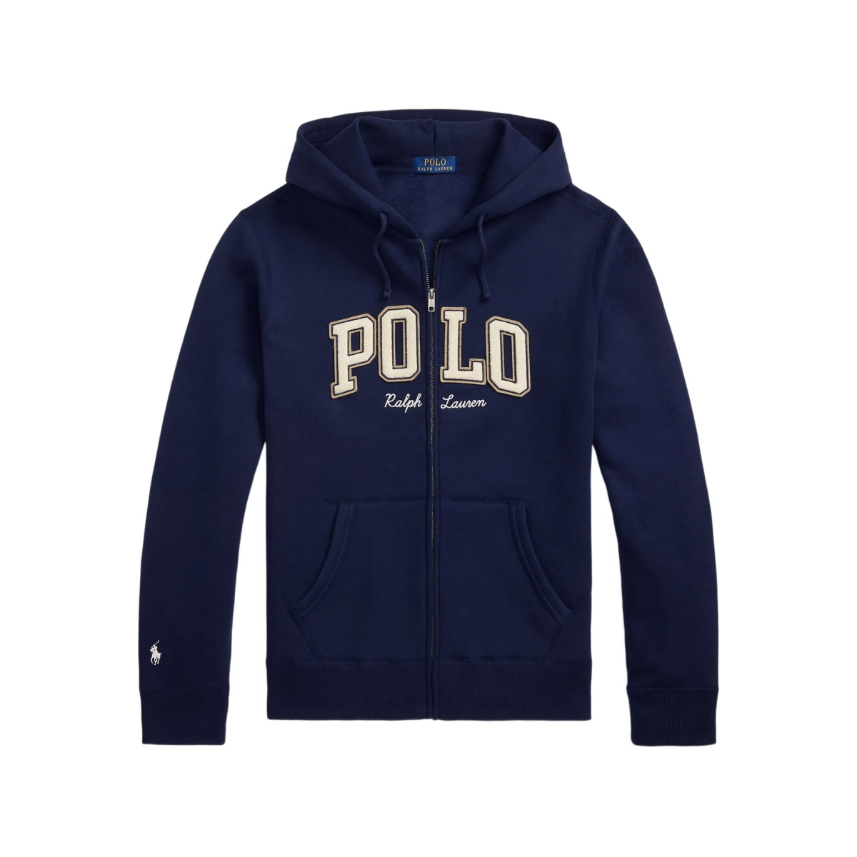 logo-embroidered zip-up hoodie
