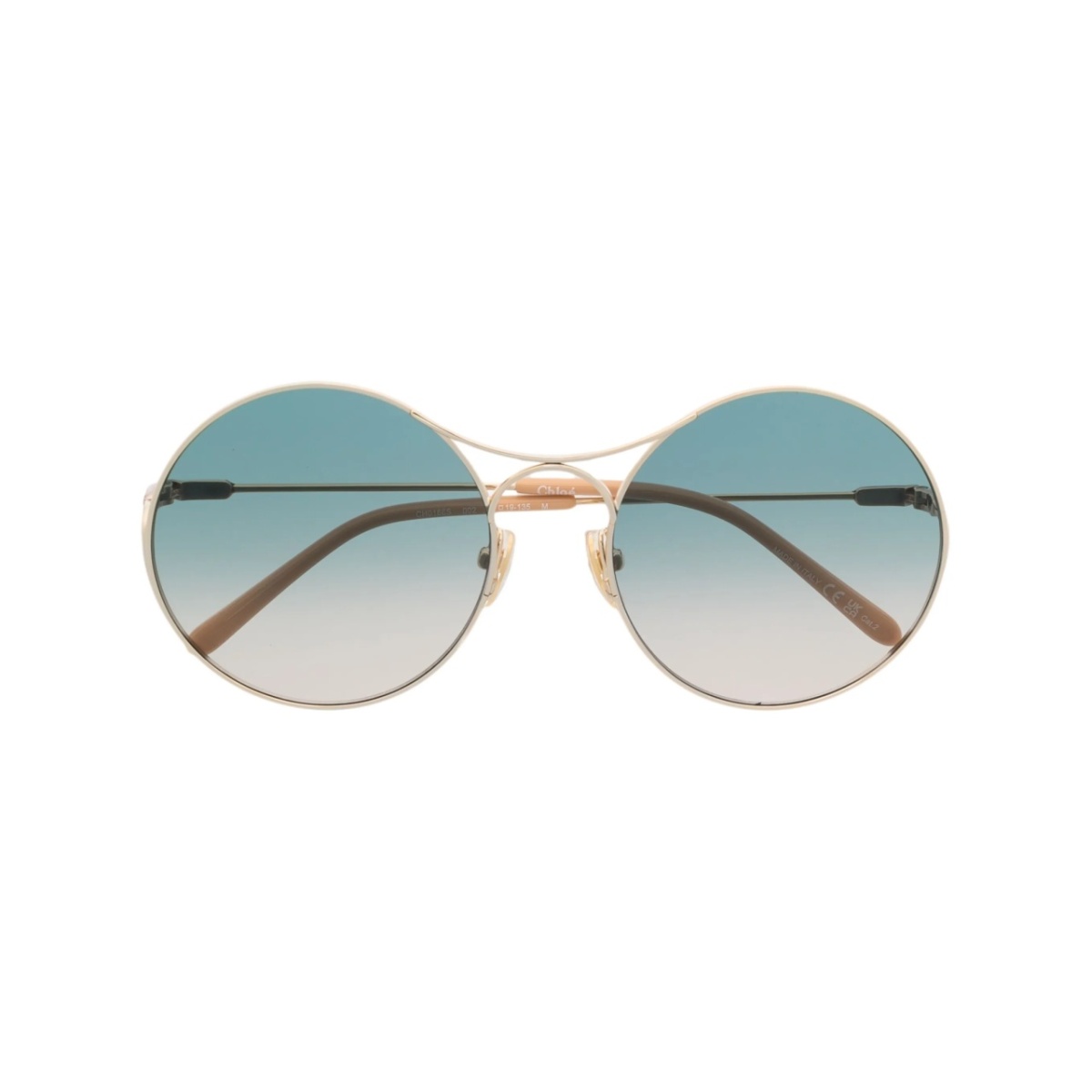 logo-engraved round-frame sunglasses