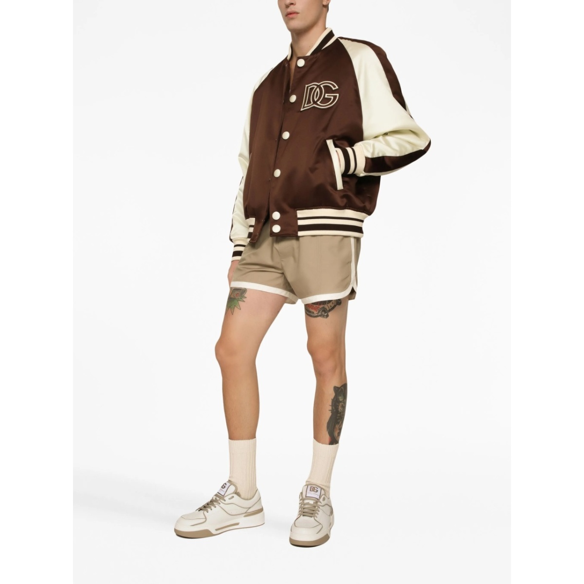 logo-patch colour-block bomber jacket - Img 3