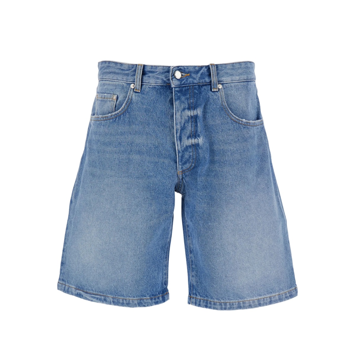 logo-patch denim shorts
