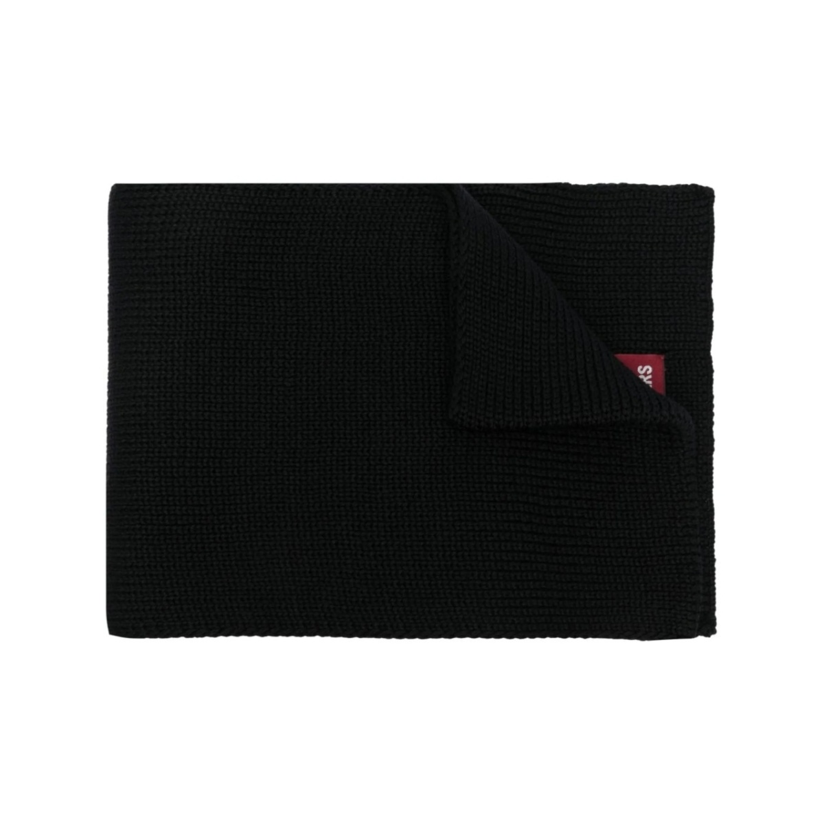 logo-patch knitted scarf