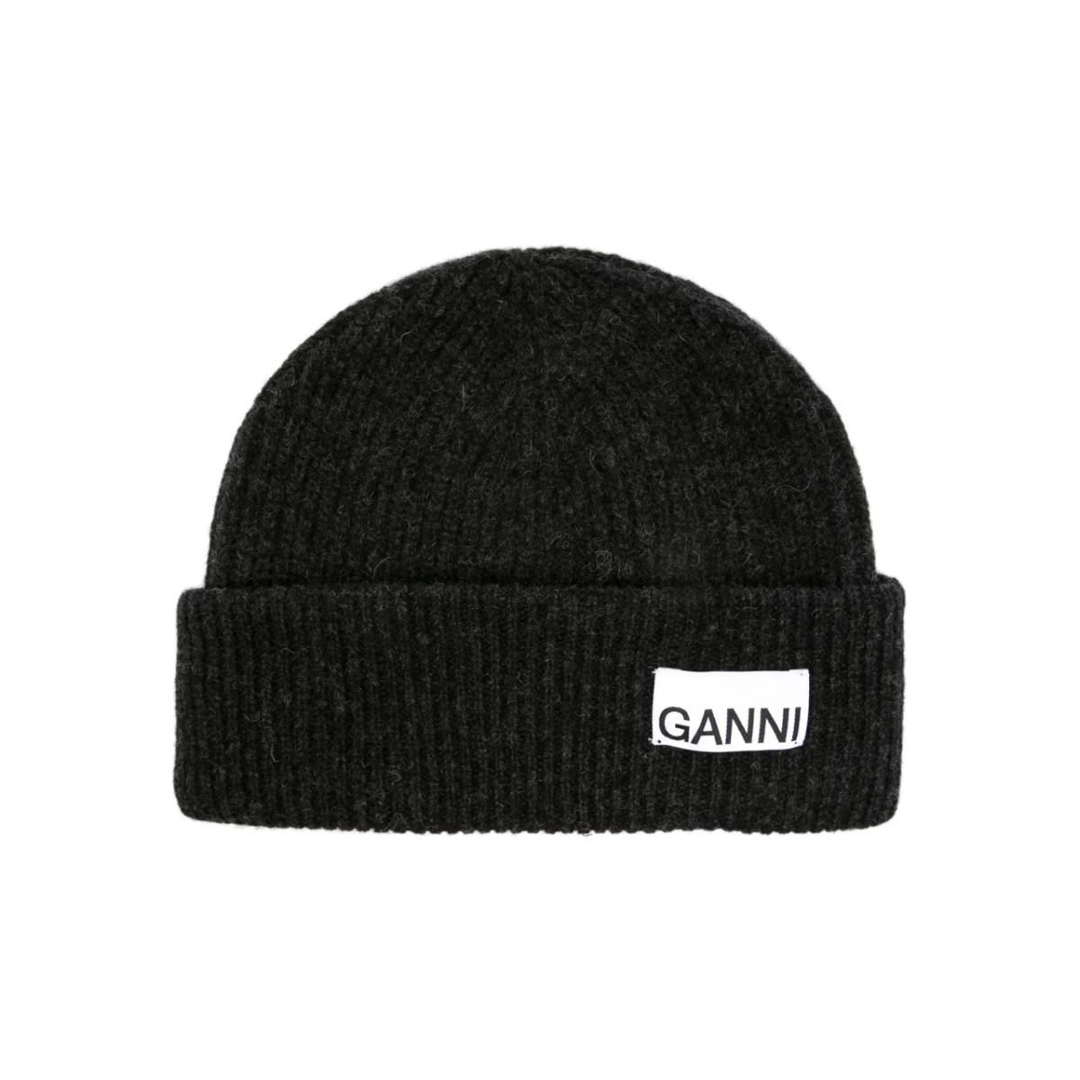logo-patch ribbed beanie