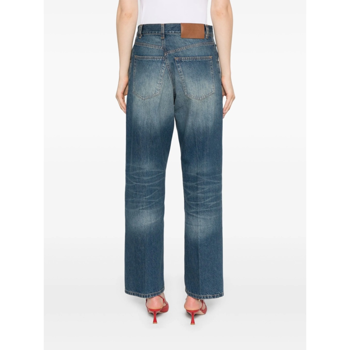 logo-patch straight jeans - Img 4