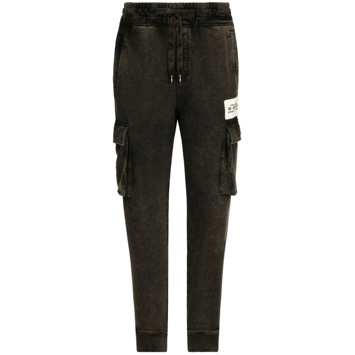 logo-patch tapered cargo trousers