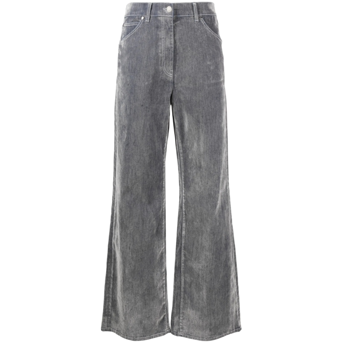 logo-patch wide-leg trousers