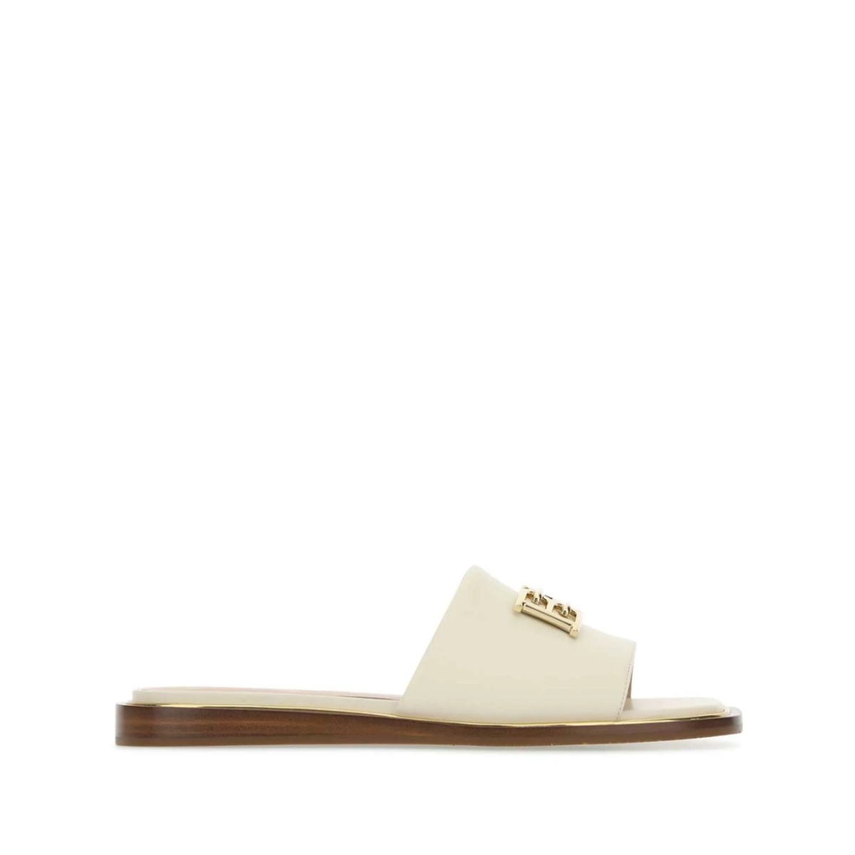 logo-plaque leather slippers