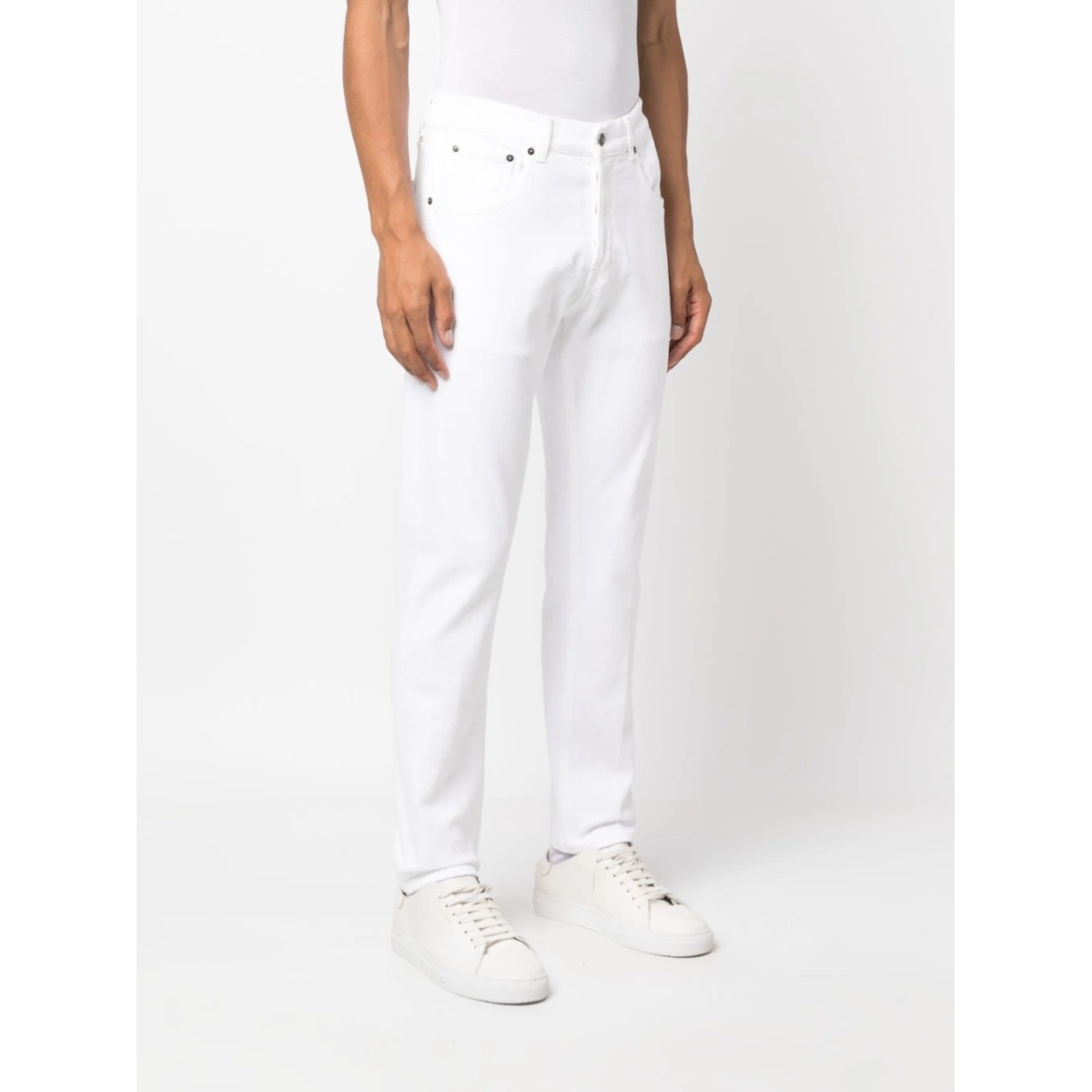 logo-plaque tapered jeans - Img 3