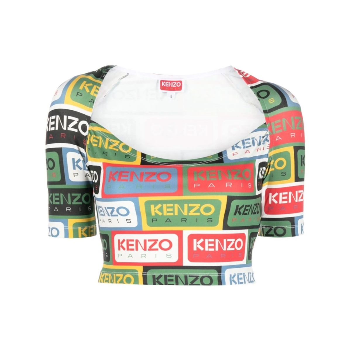 logo-print crop top