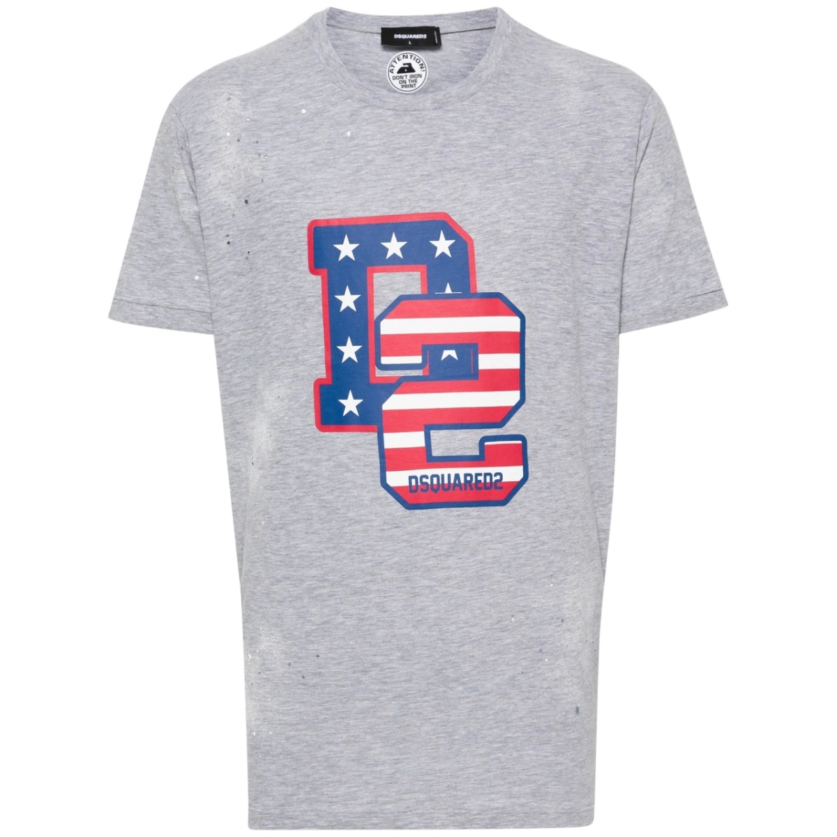 logo-print distressed T-shirt