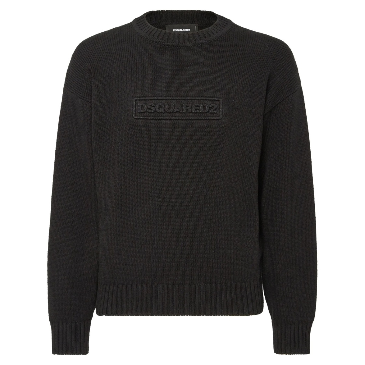 logo-print knitted jumper