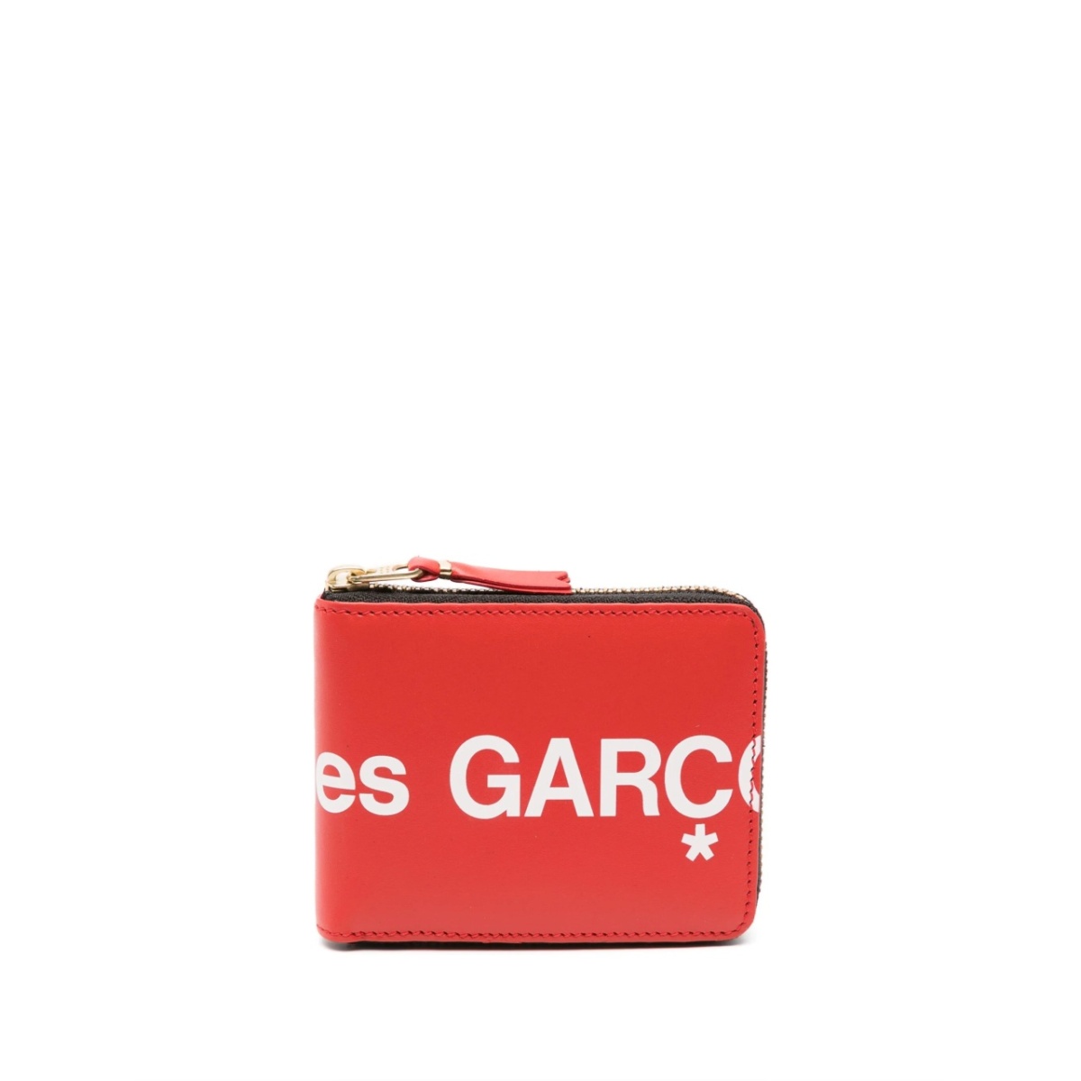 logo-print leather wallet
