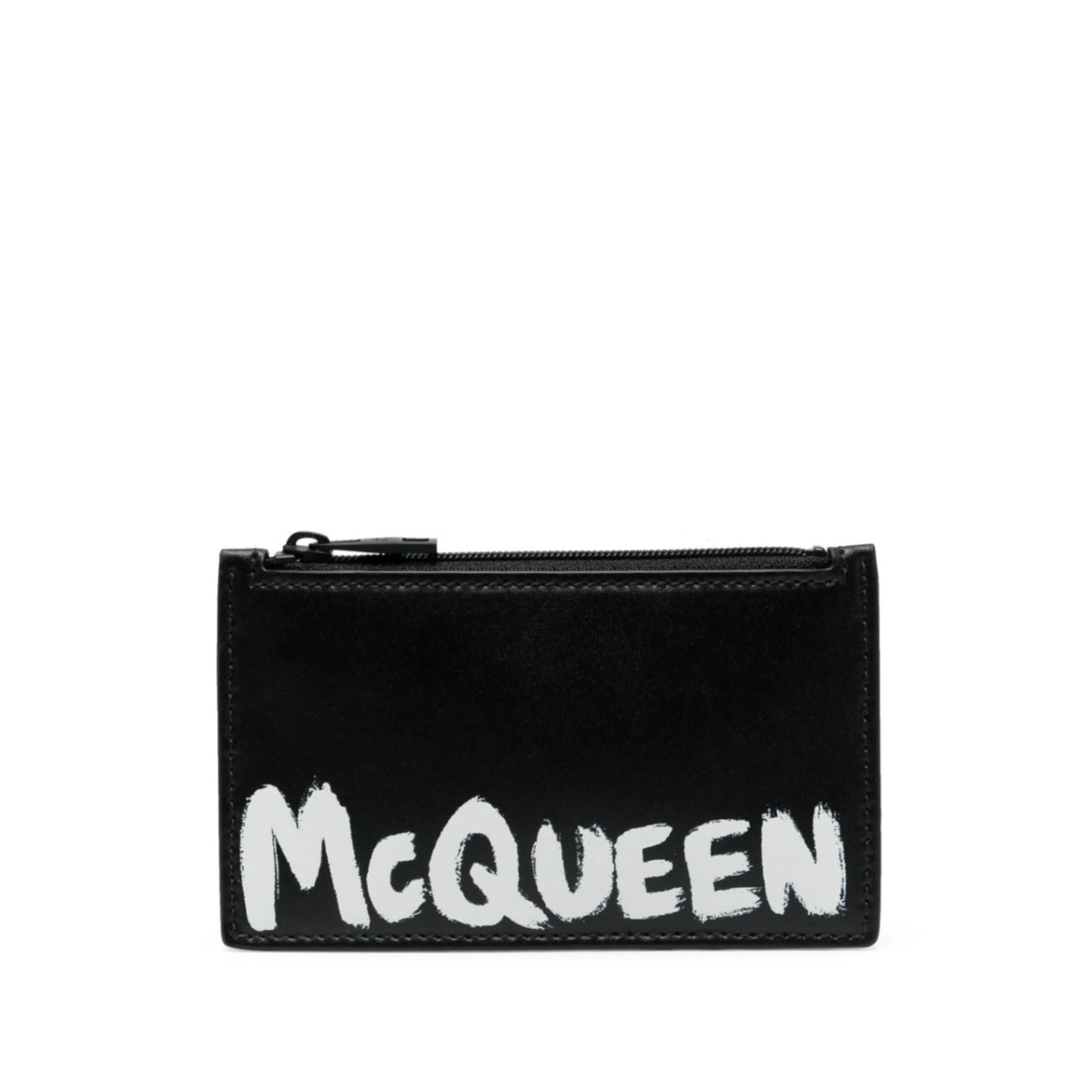 logo-print leather wallet