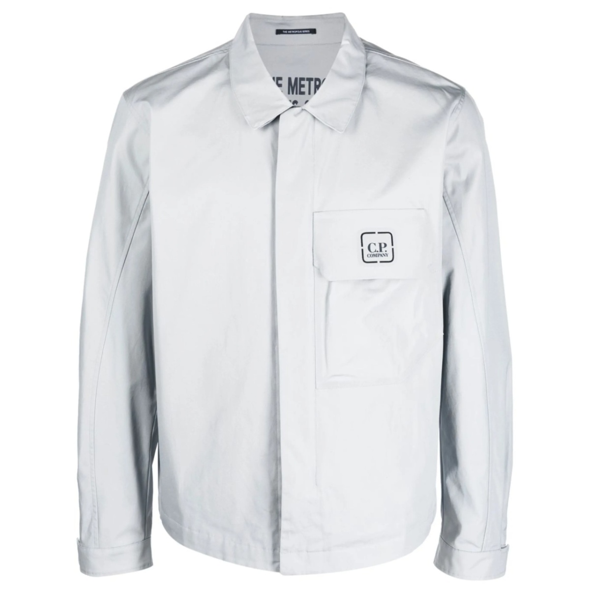 logo-print shirt jacket