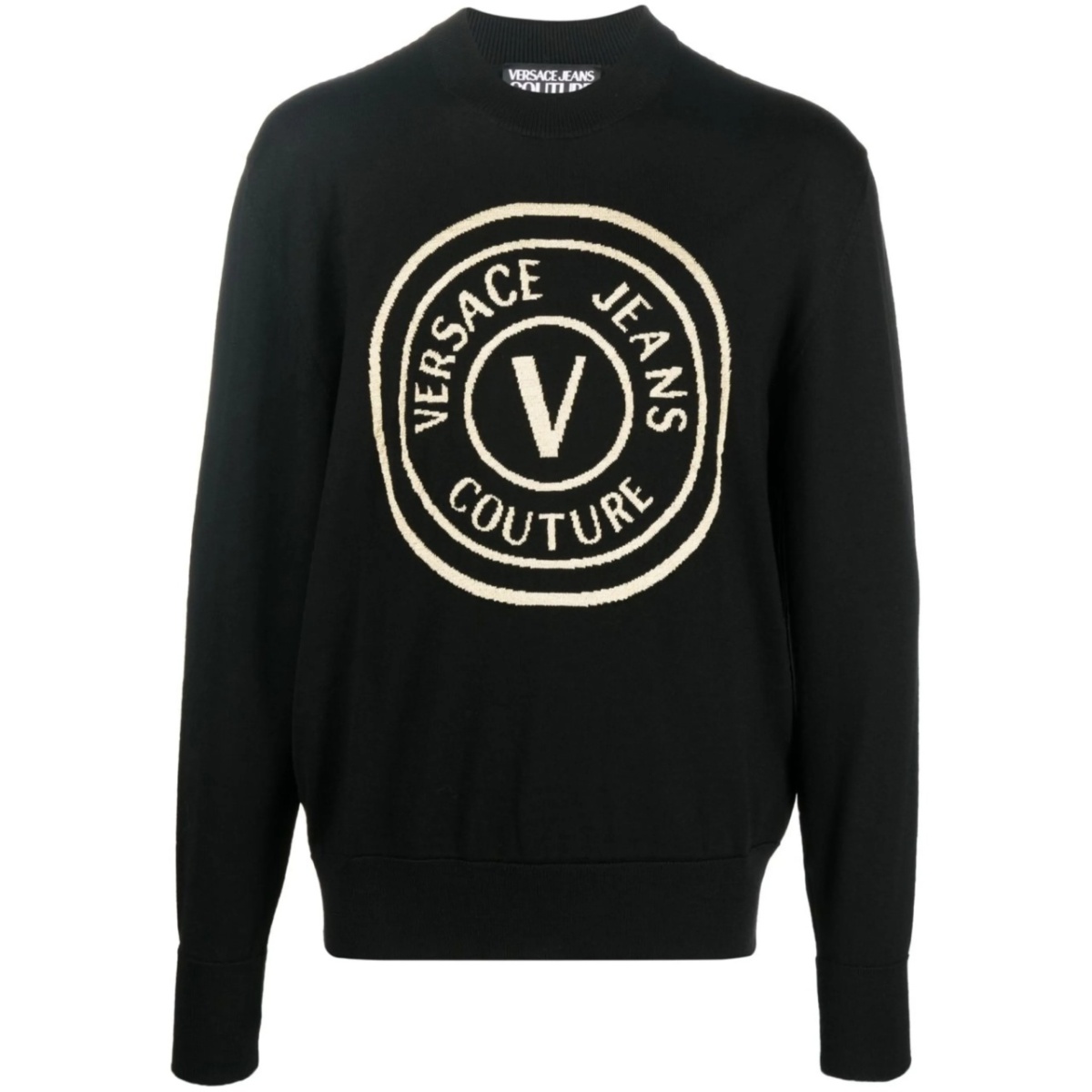 logo-print wool jumper