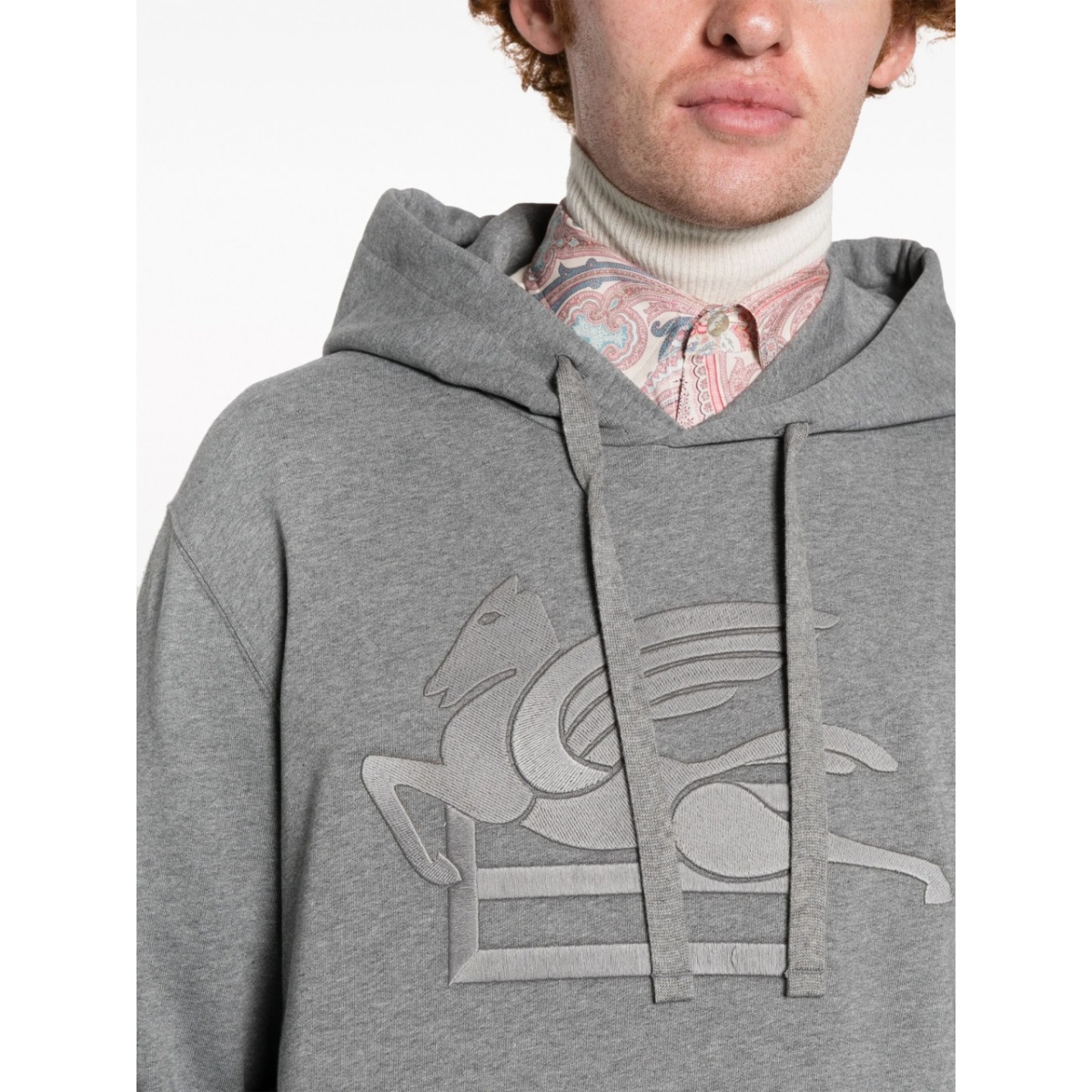 logo-stamp cotton hoodie - Img 5