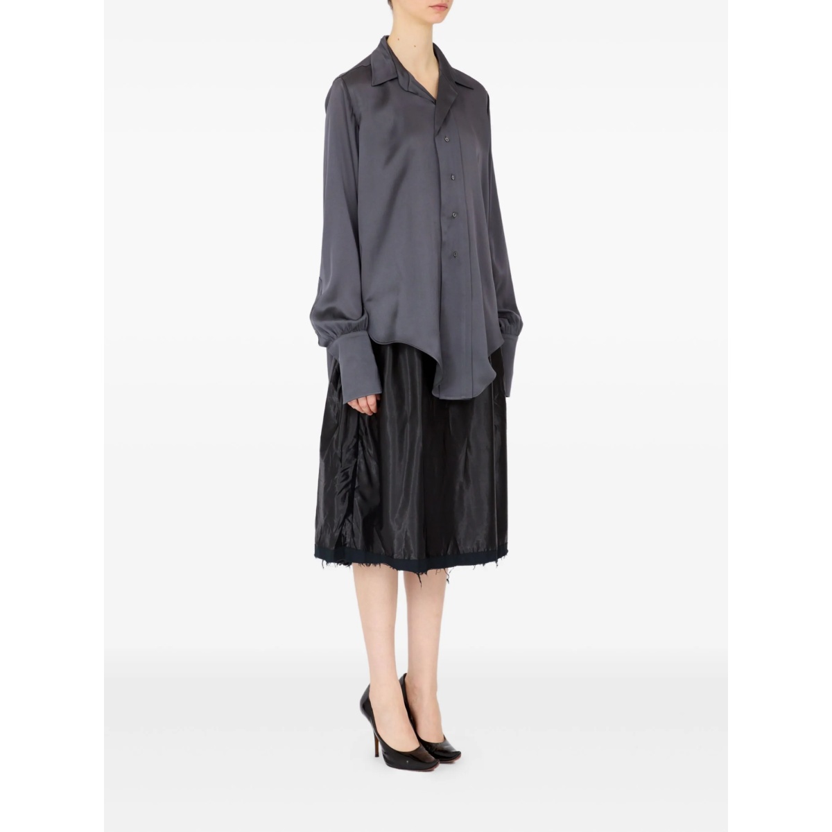 long-sleeved satin shirt - Img 3