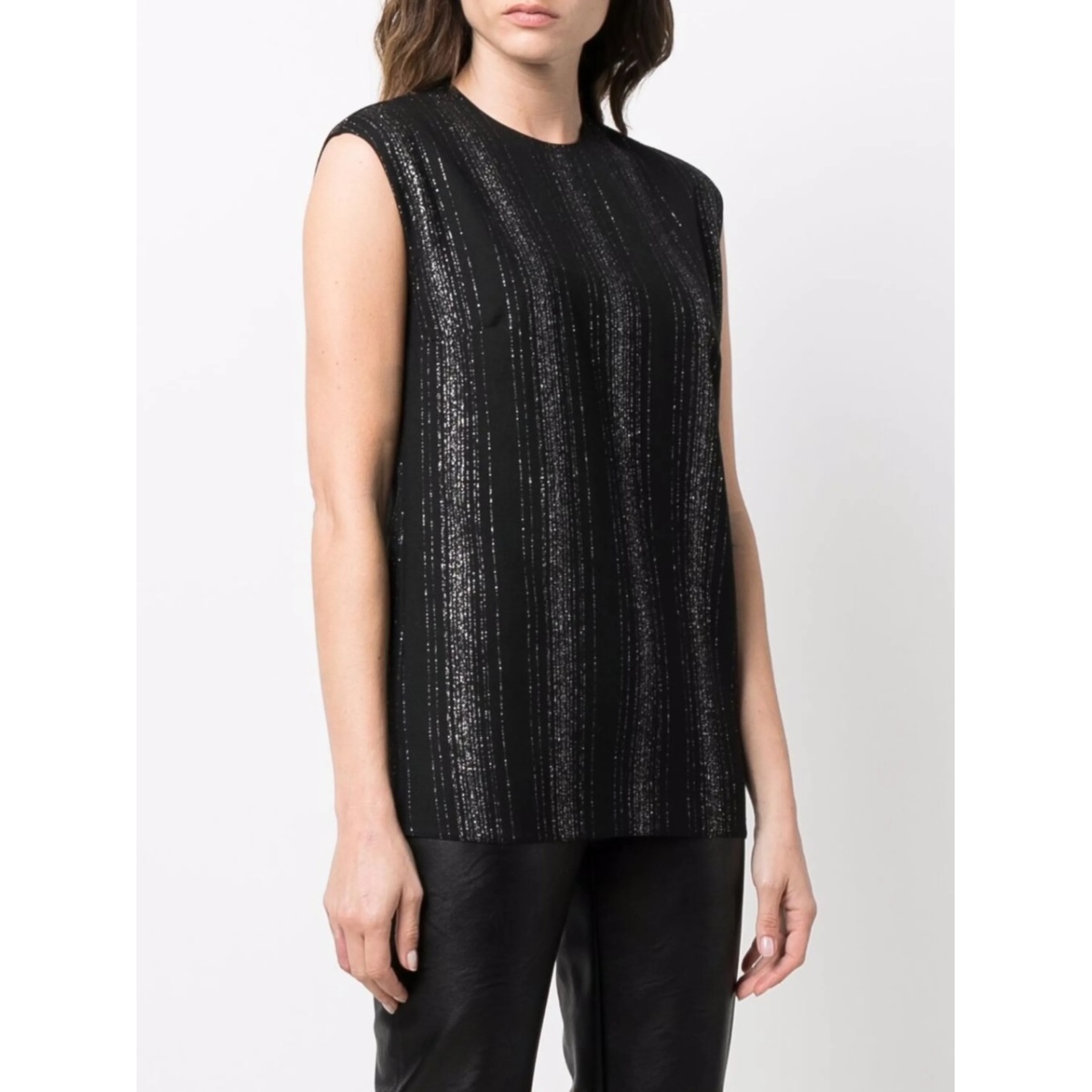 lurex striped sleeveless blouse - Img 3