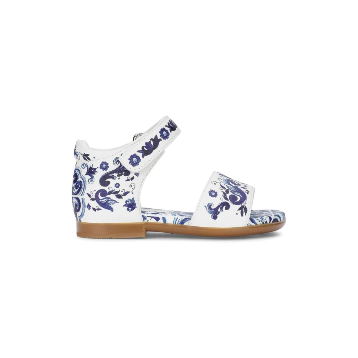 Majolica-print leather sandals - Img 2