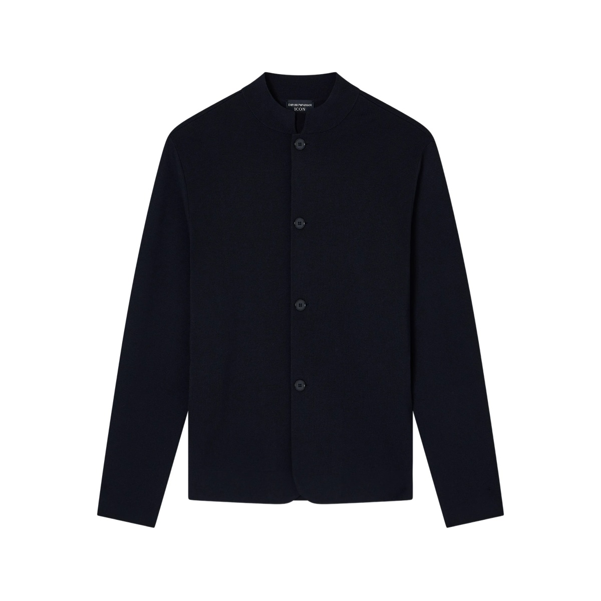 mandarin-collar knitted cardigan